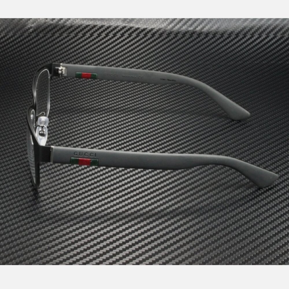 GUCCI Rectangular Square Black Demo Lens 55 mm Men's Eyeglasses - Picture 4 of 4